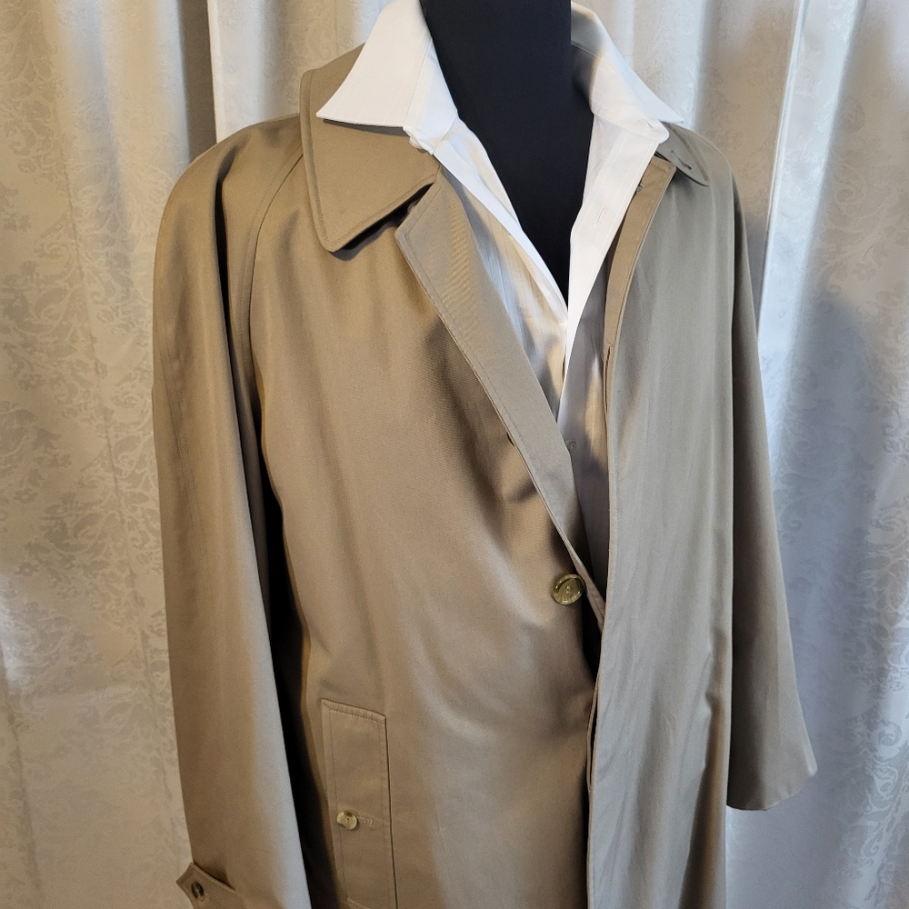 Burberry London, Men's Trench Coat, Jacket, Size 40L, Color Tan, Luxury - Picture 5 of 16